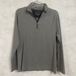 Banana Republic Sweater Mens Medium Gray Sweatshirt 1/4 Zip Pullover Cotton